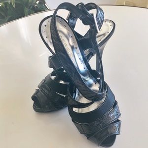 BCBGIrls black strappy heels Sz 7.5